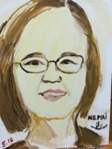 Nguyệt Mai - oil on canvas by Nguyễn Quang Chơn